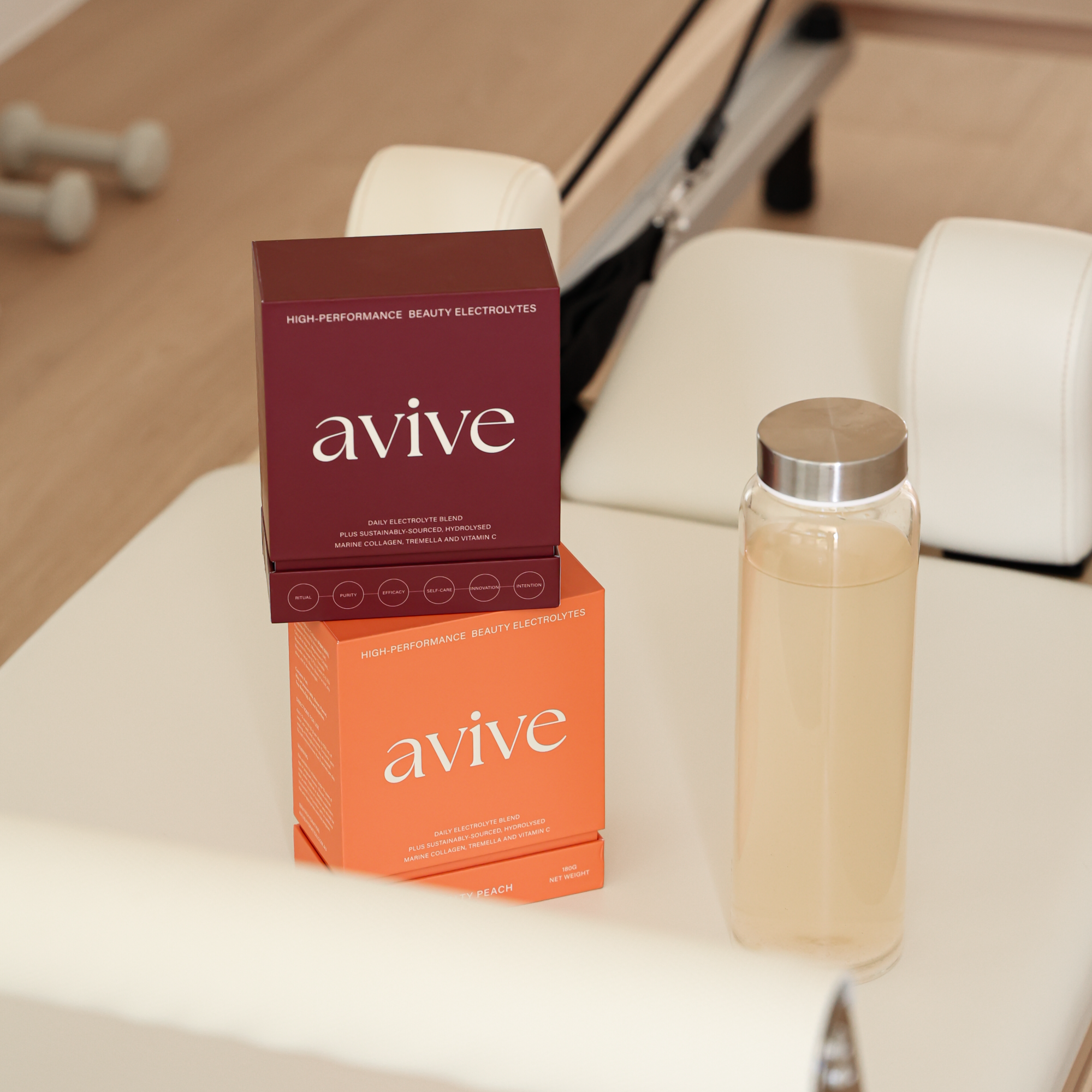 Avive Hydration Glass Shaker Bottle