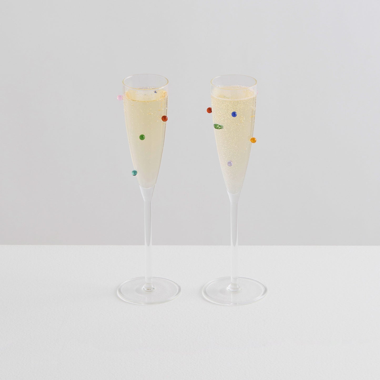 Maison Balzac 2 Pomponette Flutes | Clear & Multi