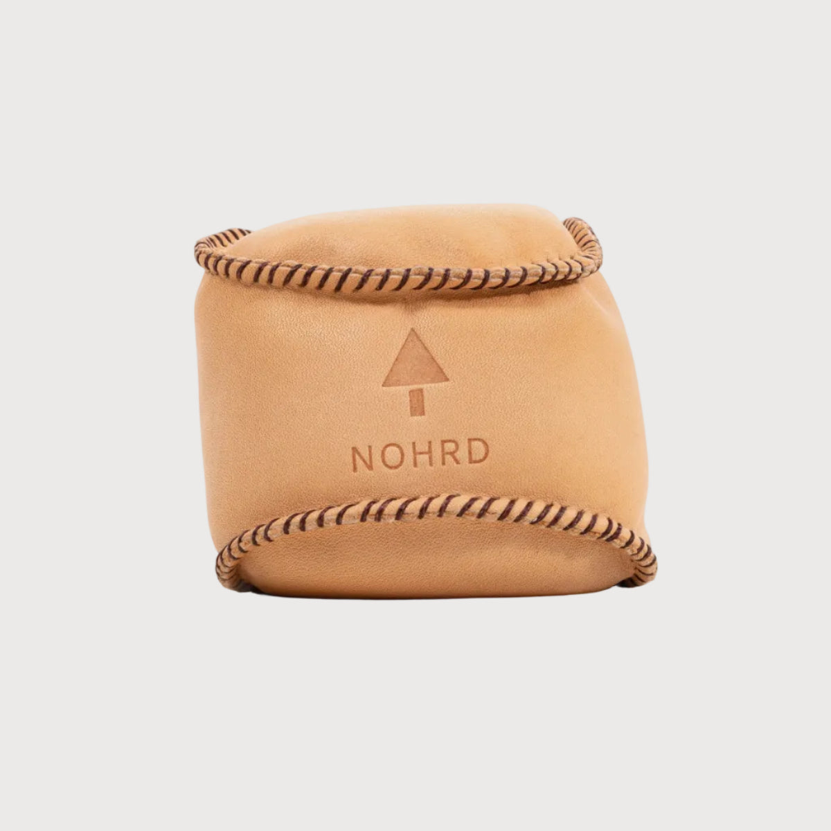 Leather container with 'NOHRD' branding on a white background