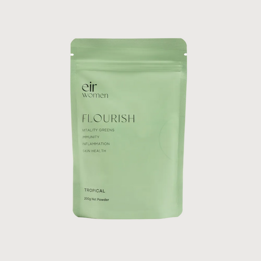 Green package of 'eir women Flourish' on a white background