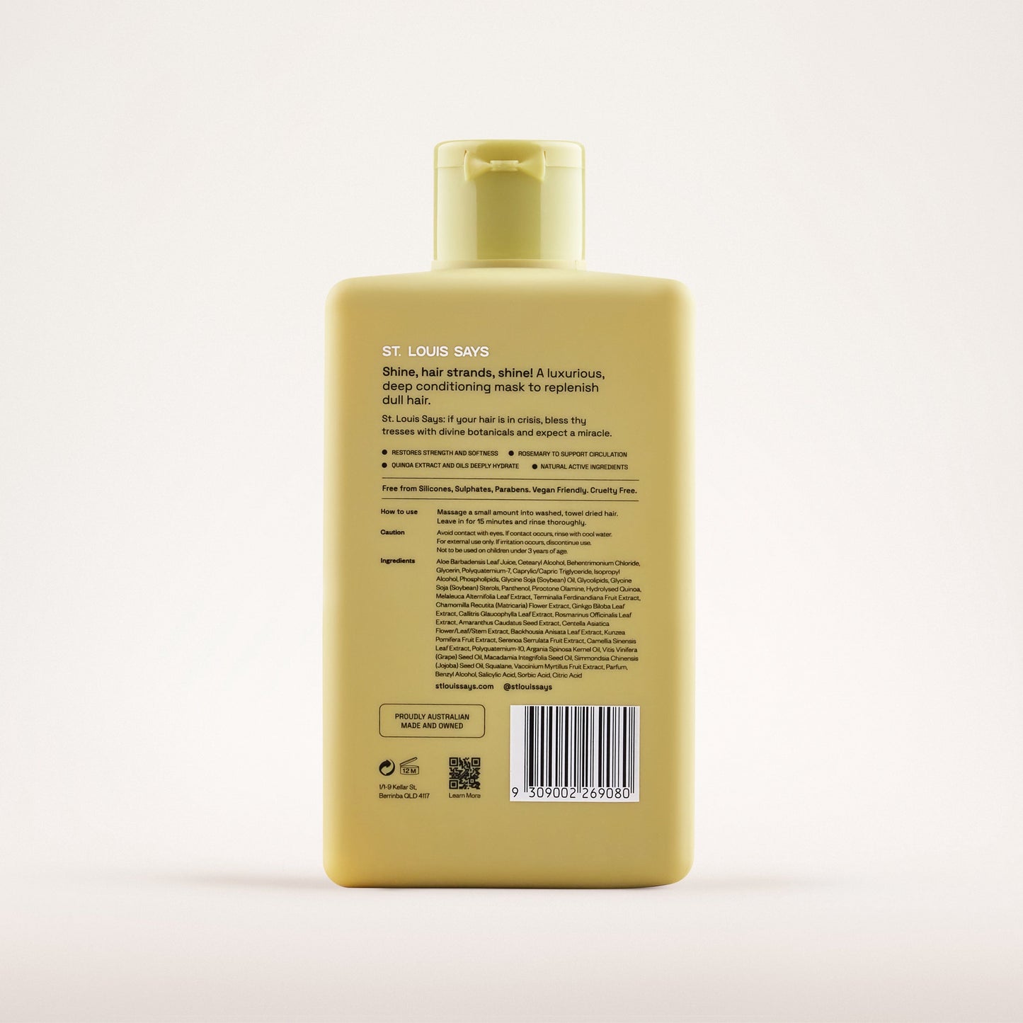 Yellow bottle with label on a white background