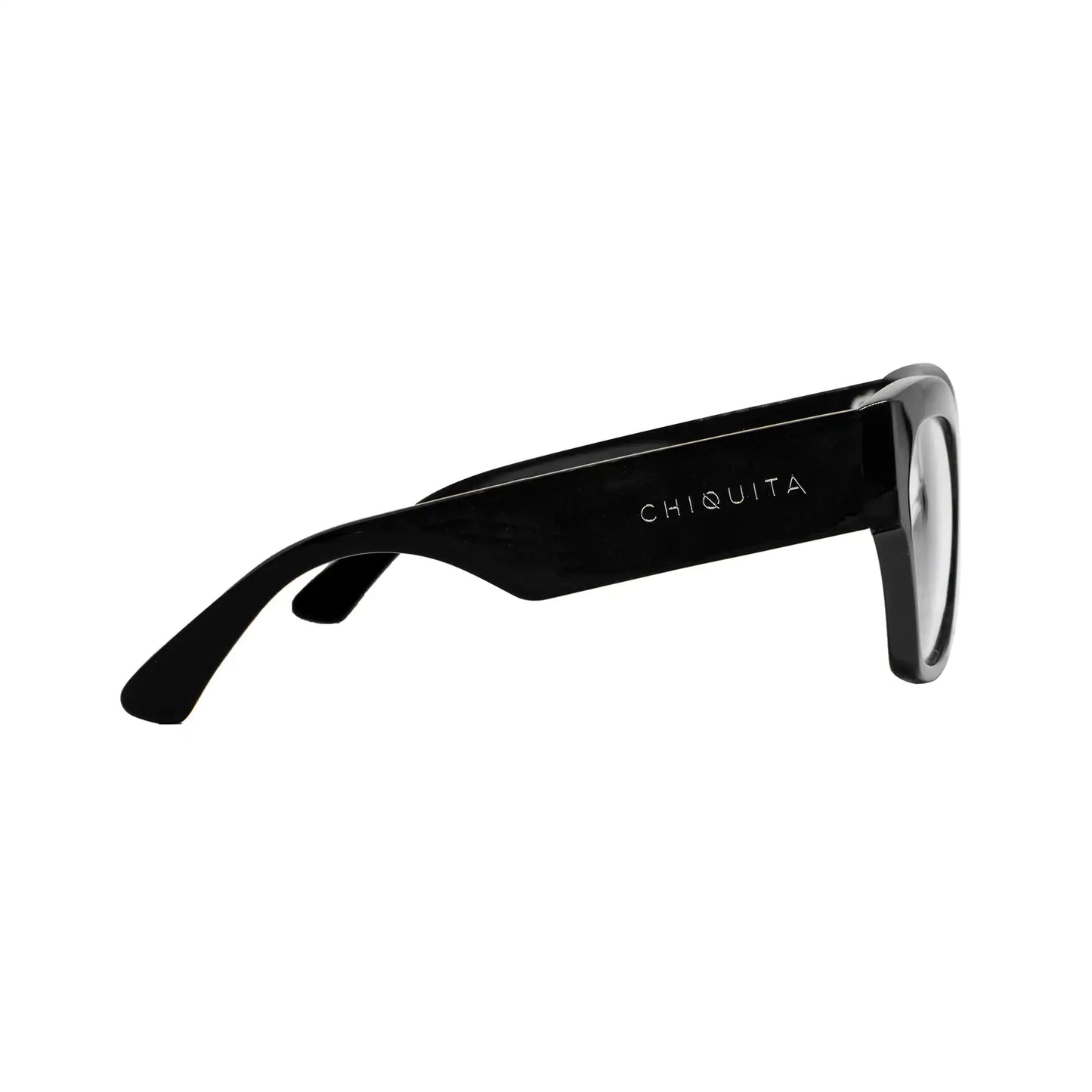 Chiquita The BOSS Shiny Black - Blue  Light Eyewear