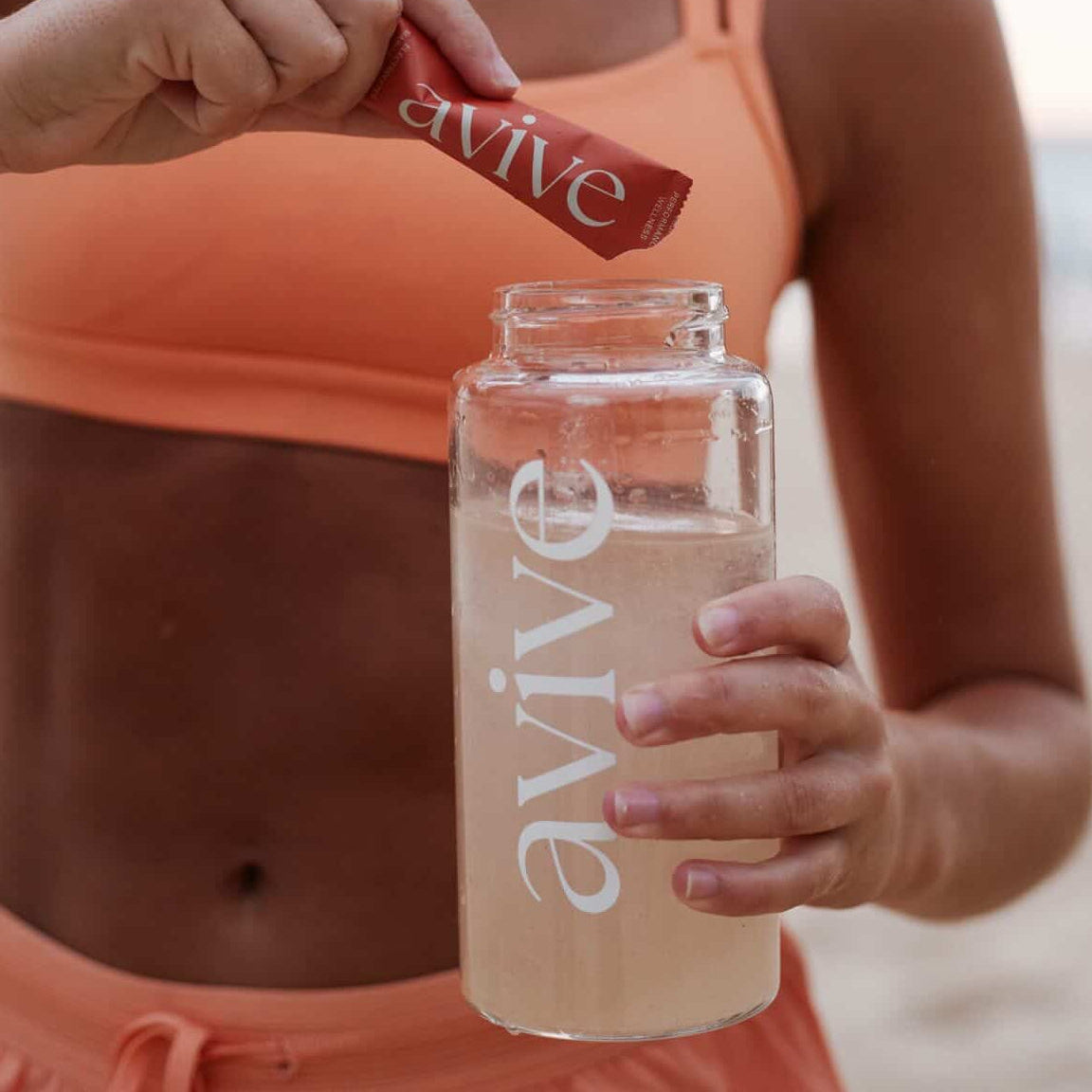 Avive Hydration Glass Shaker Bottle