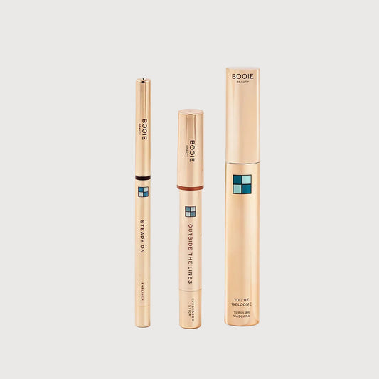 Three Boooie eyeliner products on a white background