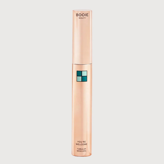 Booie Beauty mascara tube on a white background