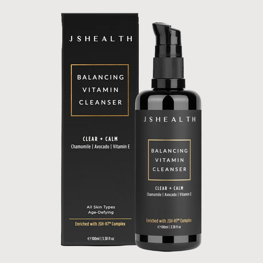 JSHealth Balancing Vitamin Cleanser bottle and packaging on a white background