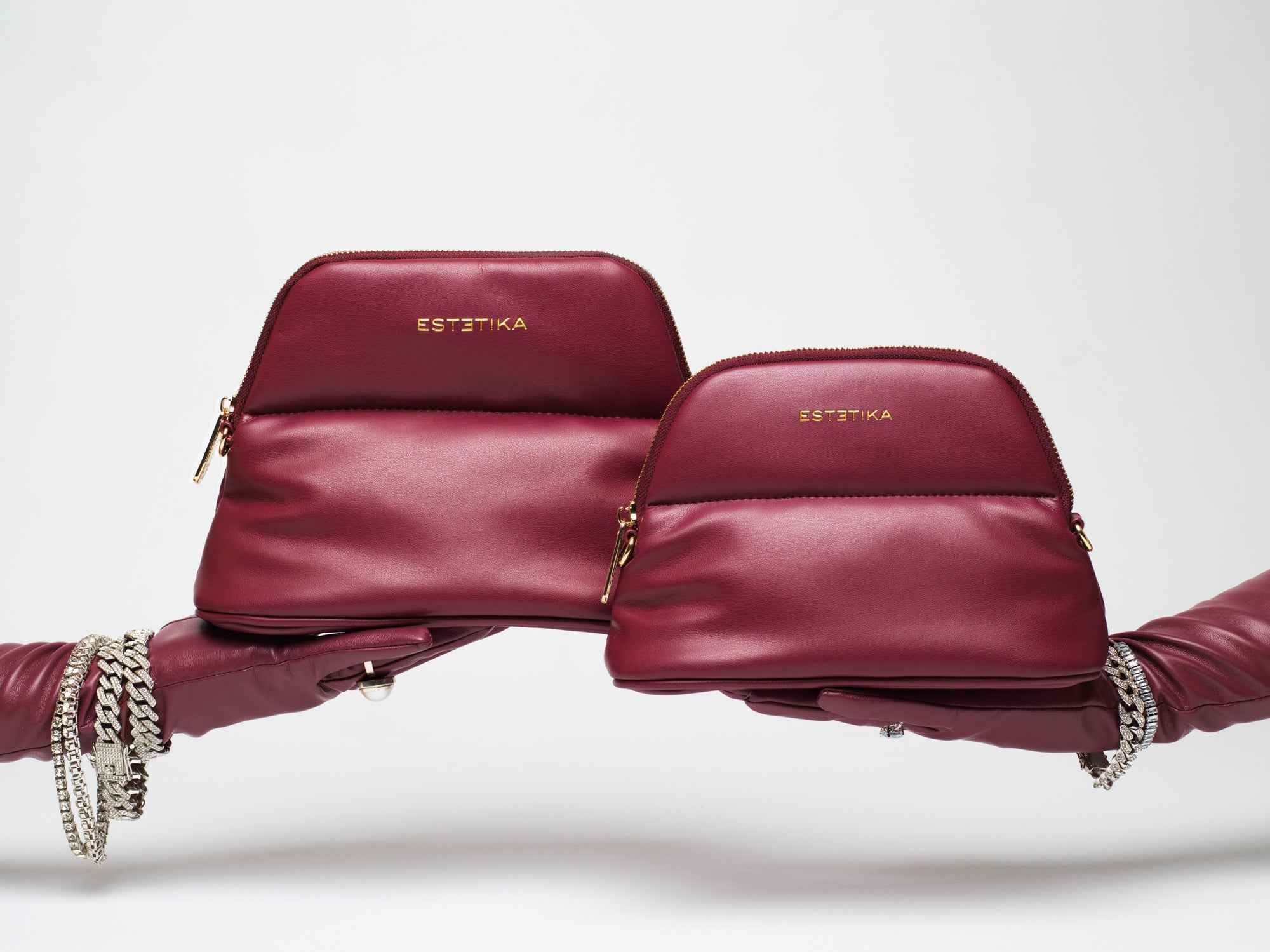 Burgundy MINEE Small Cosmetic Pouch