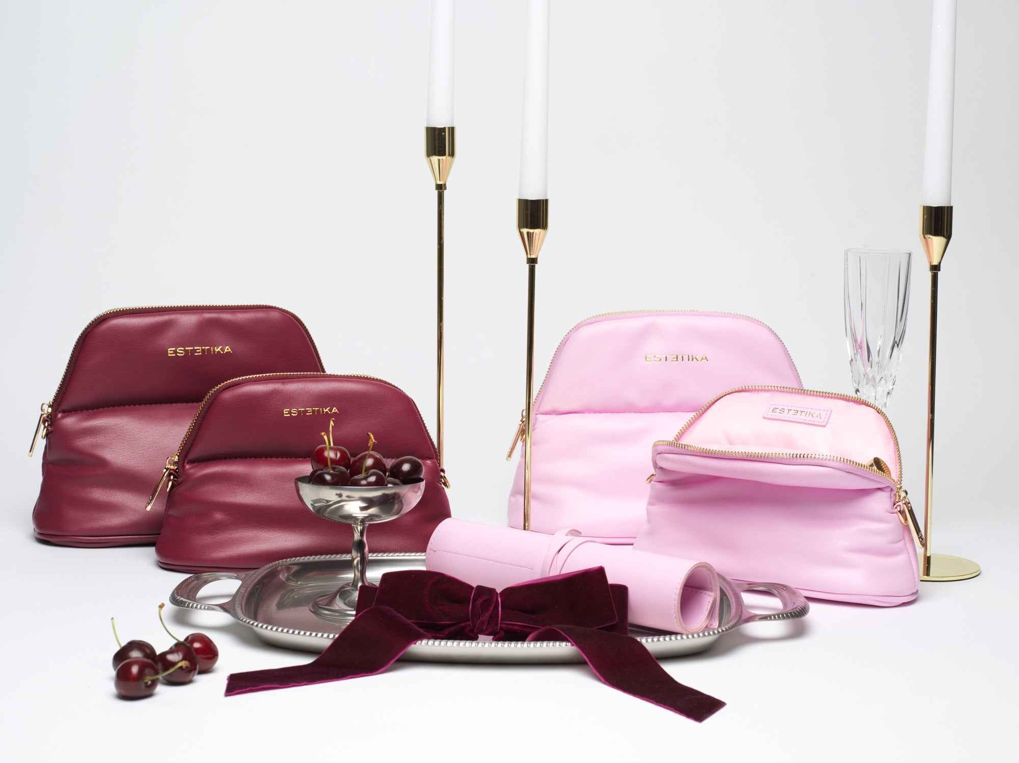 Burgundy MINEE Medium Cosmetic Pouch