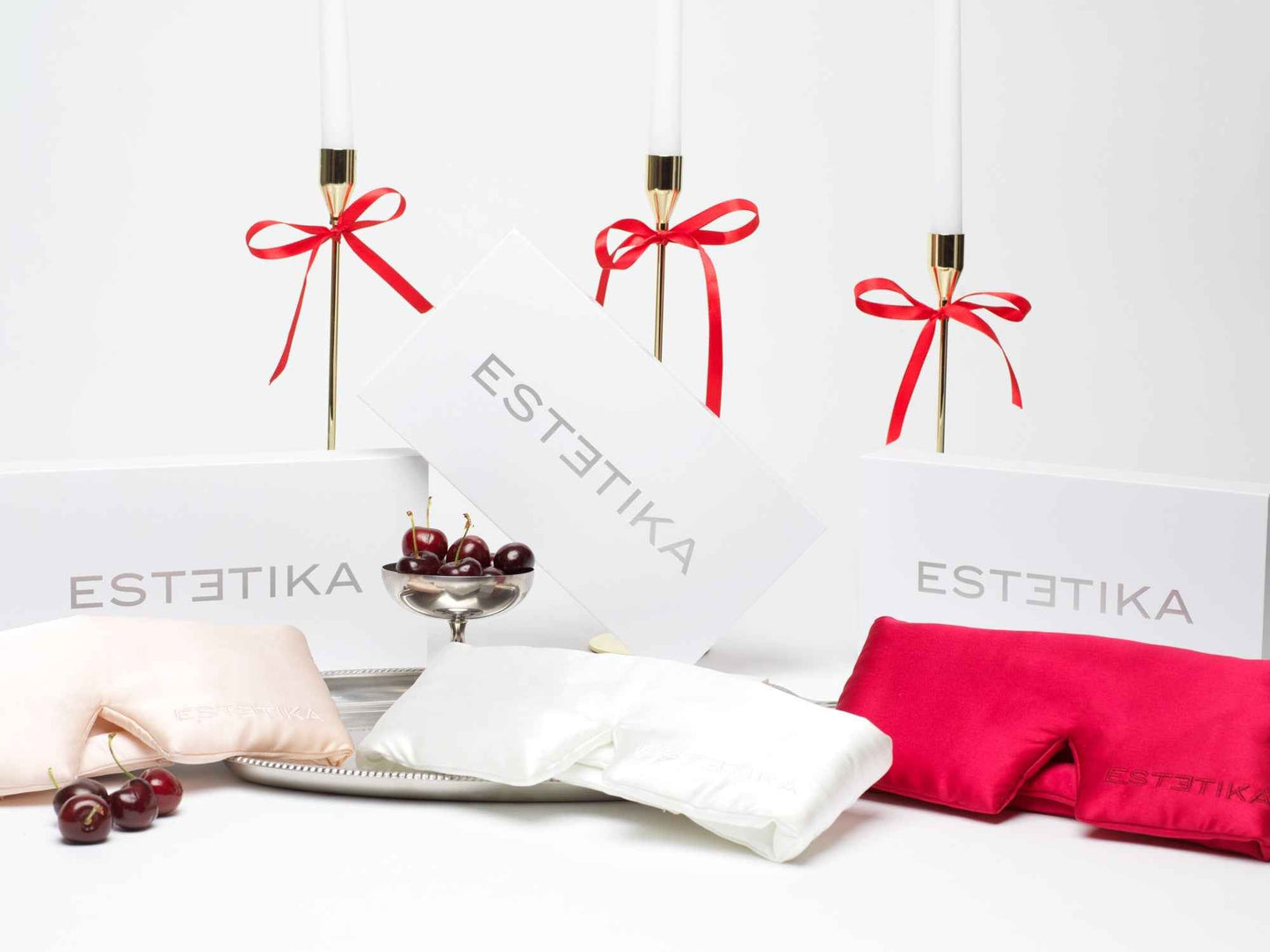 Estetika Cooling Red Silk Wide Eye Mask With Gift Box