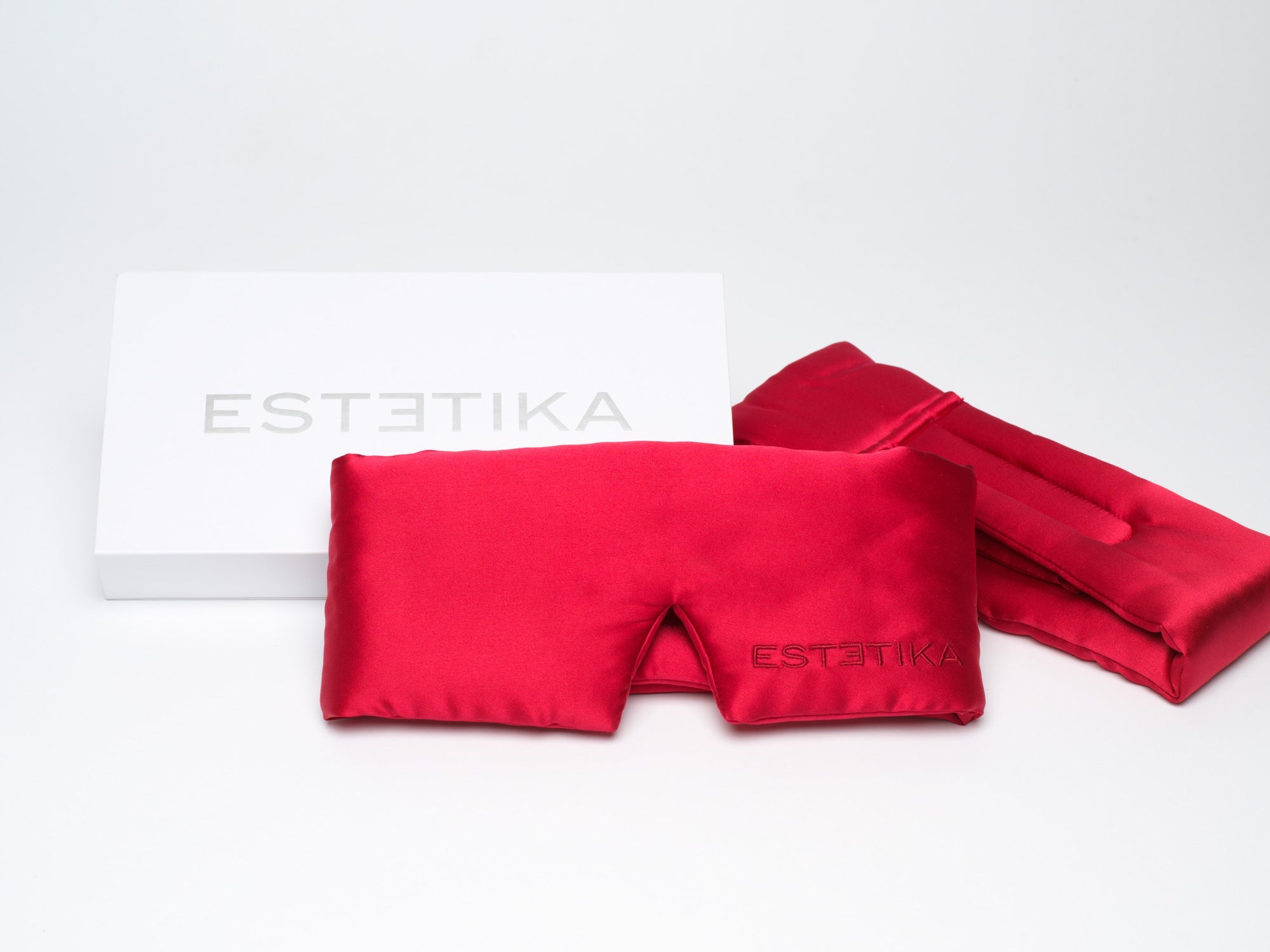 Cooling Red Silk Wide Eye Mask With Gift Box