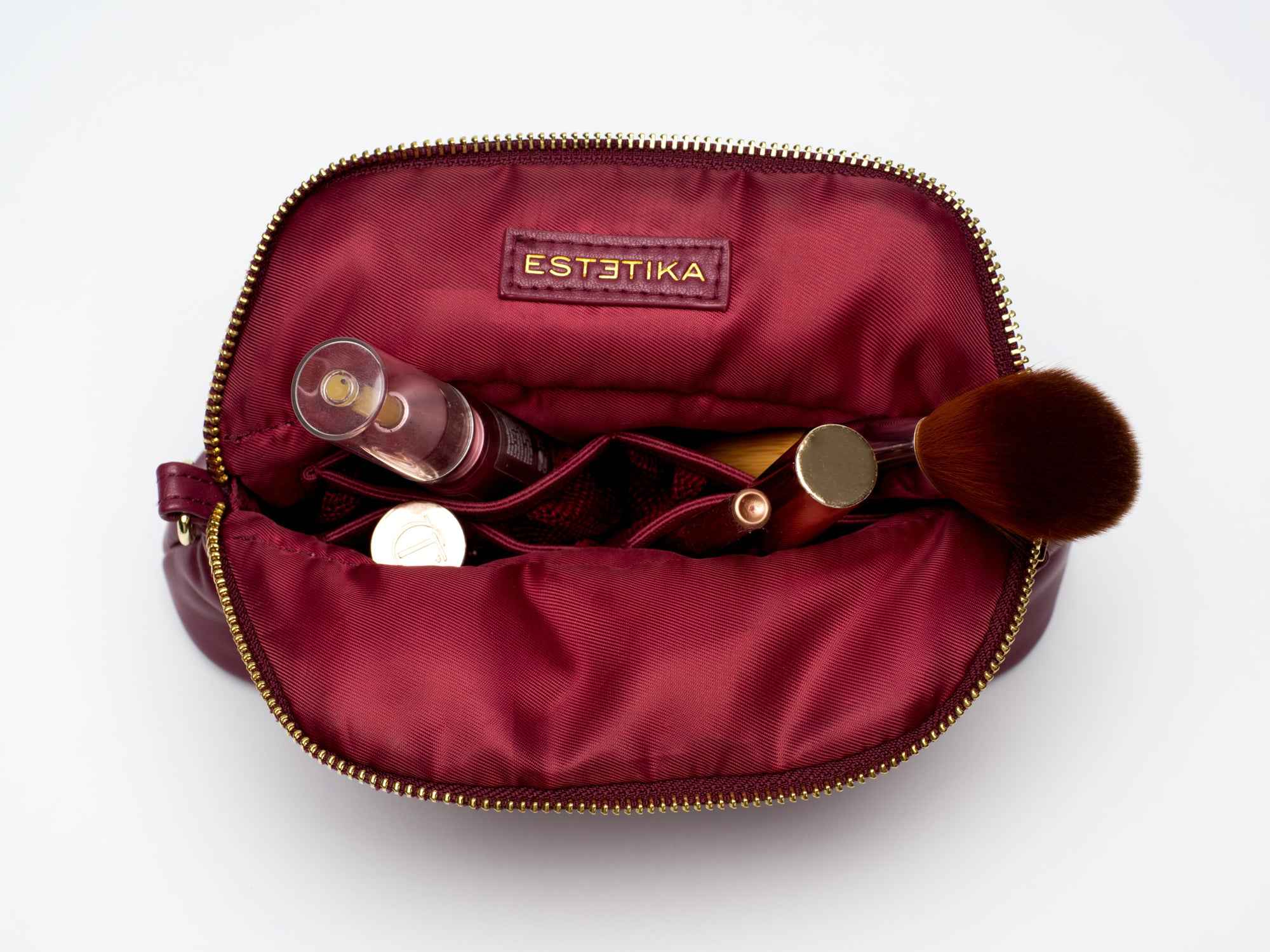 Burgundy MINEE Small Cosmetic Pouch
