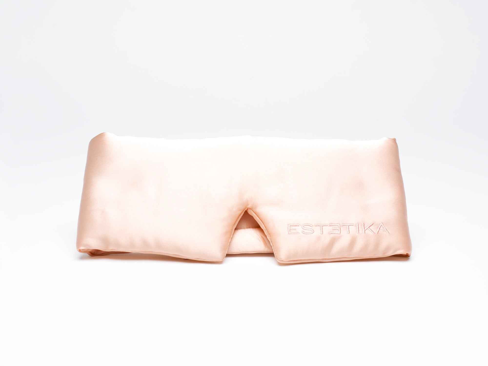 Cooling Blush Pink Silk Wide Eye Mask With Gift Box