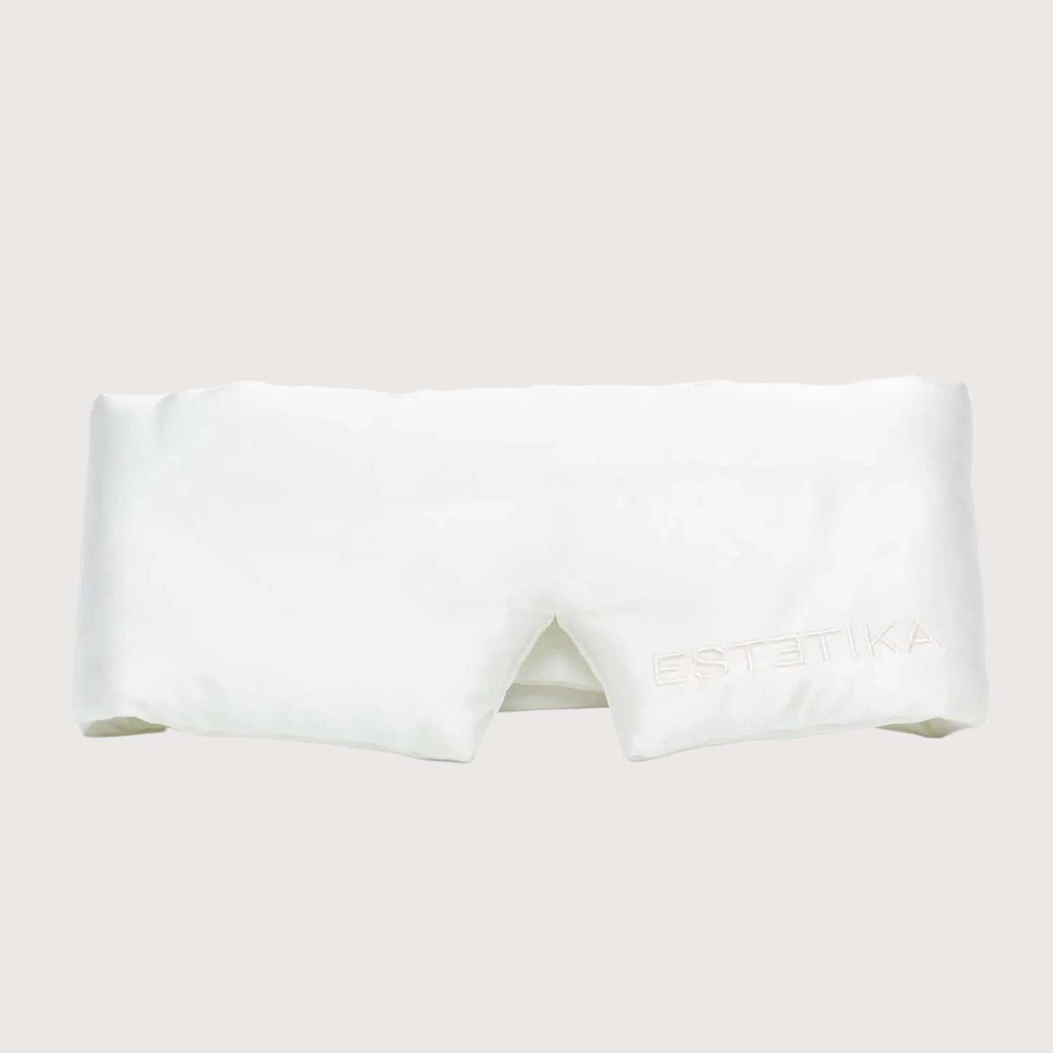 Estetika Cooling Ivory White Silk Wide Eye Mask With Gift Box