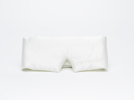 Cooling Ivory White Silk Wide Eye Mask With Gift Box