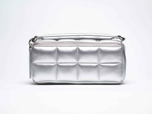 Silver HOMEE Medium Makeup Bag - Designer Cosmetic Case