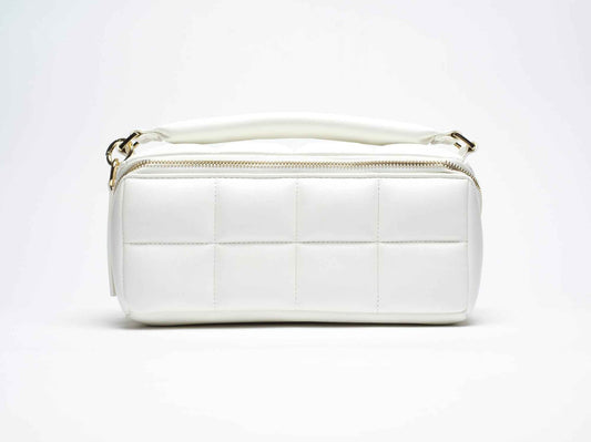 White HOMEE Medium Makeup Bag - Designer Cosmetic Case