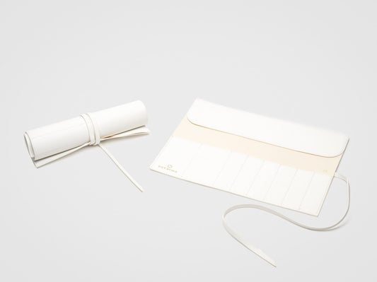 White Makeup Brush Holder Roll for Organised Beauty Essentials