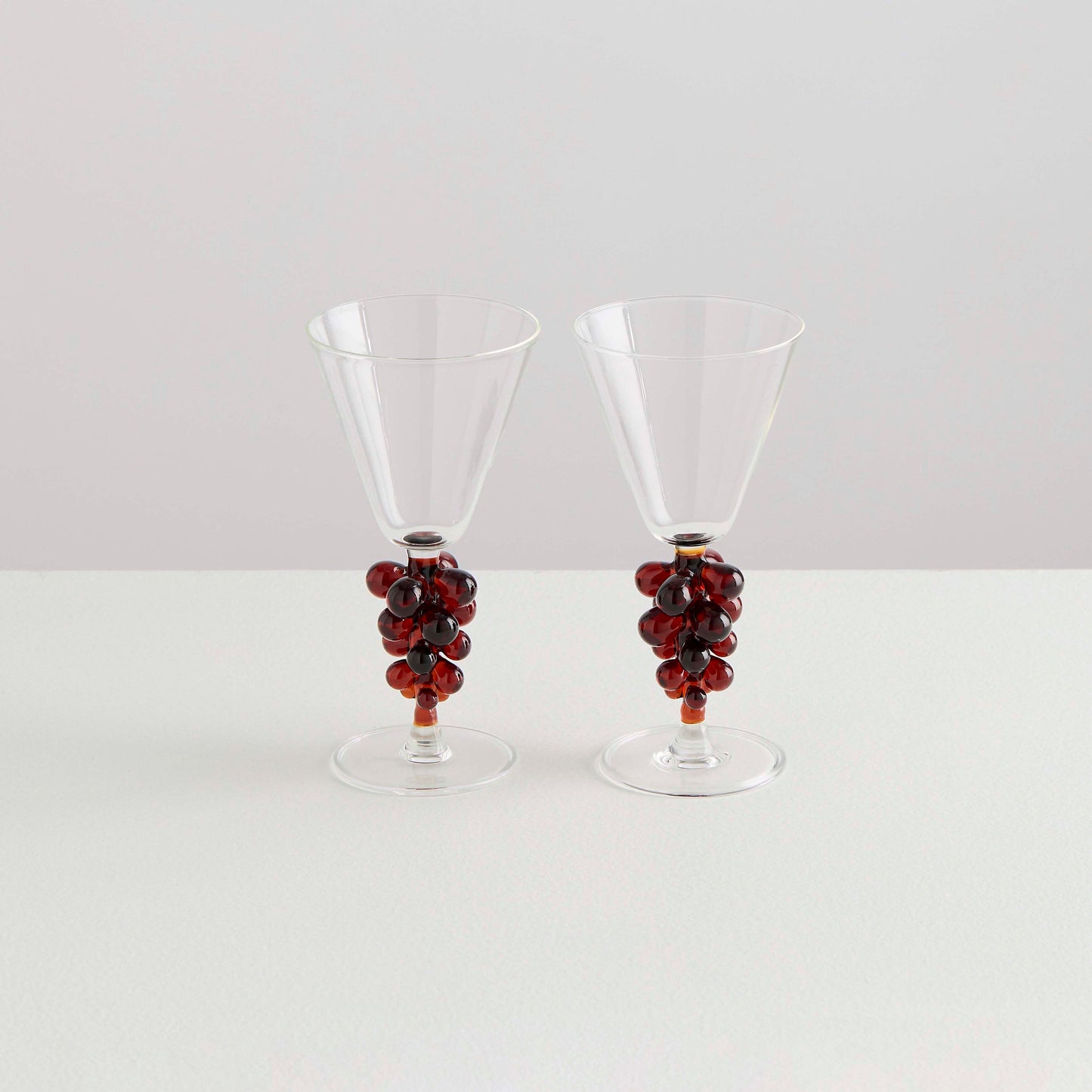Maison Balzac 2 Bordeaux Wine Glasses | Clear & Amber