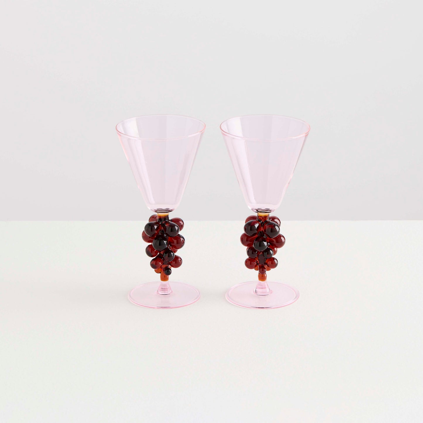 Maison Balzac 2 Bordeaux Wine Glasses | Pink & Amber