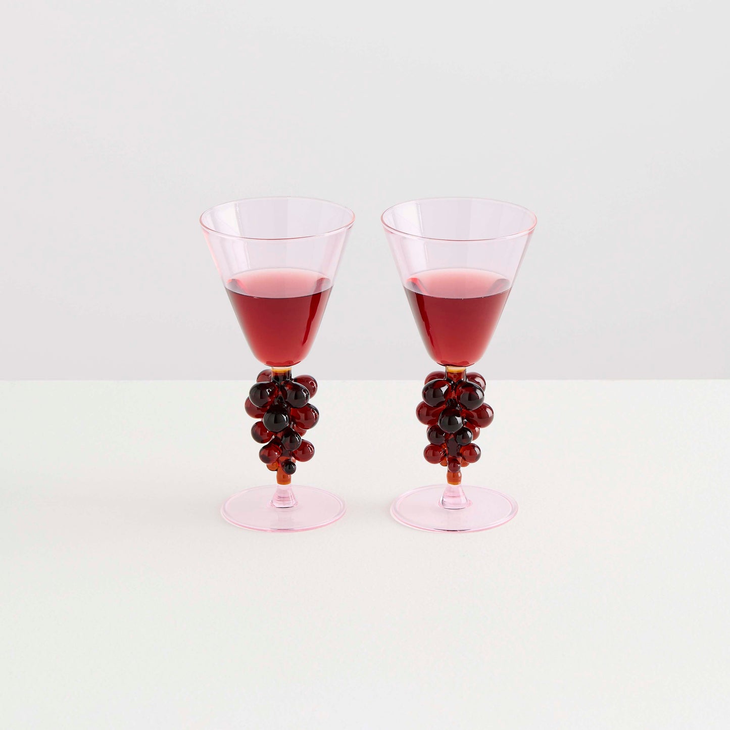 Maison Balzac 2 Bordeaux Wine Glasses | Pink & Amber