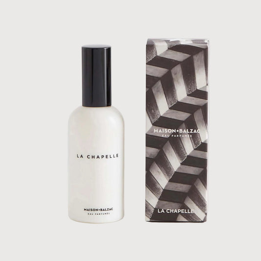 La Chapelle perfume bottle and packaging on a white background