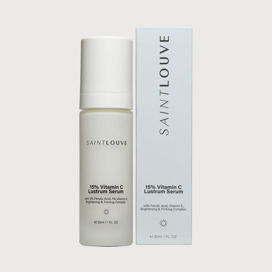 Saint Louve 15% Vitamin C Lustrum Serum bottle and packaging on a white background