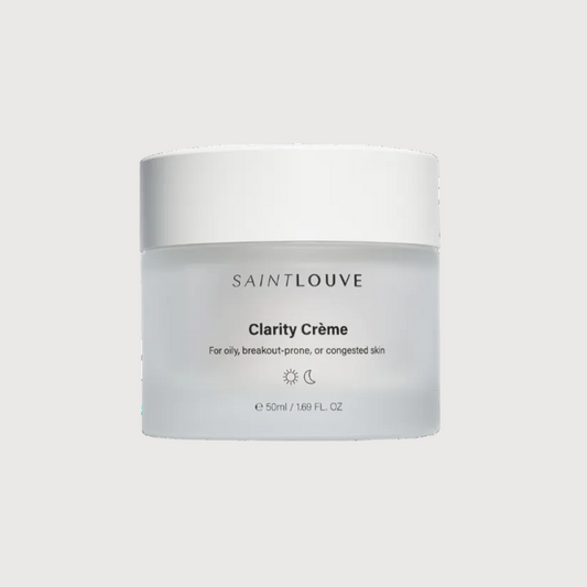 Jar of Saint Louve Clarity Crème on a white background