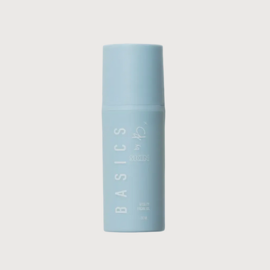 Blue makeup stick with applicators on a white background